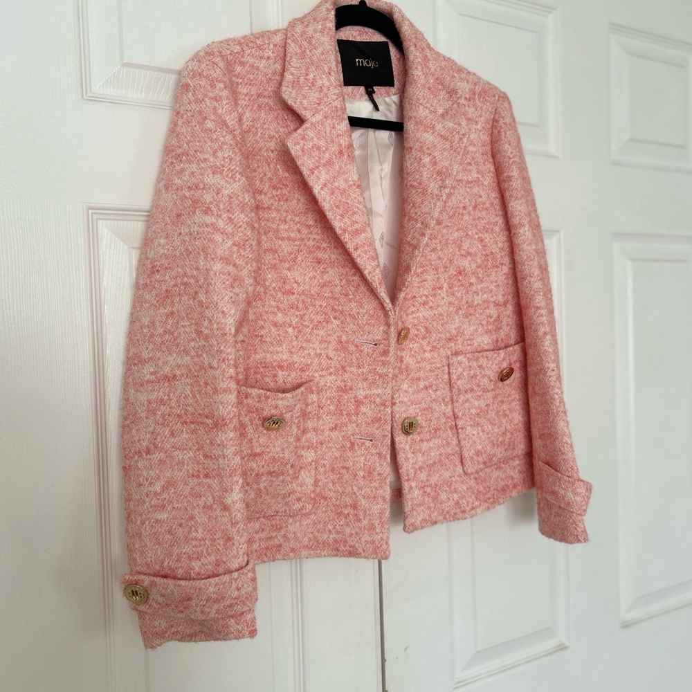Maje Textured Pink wool Blazer